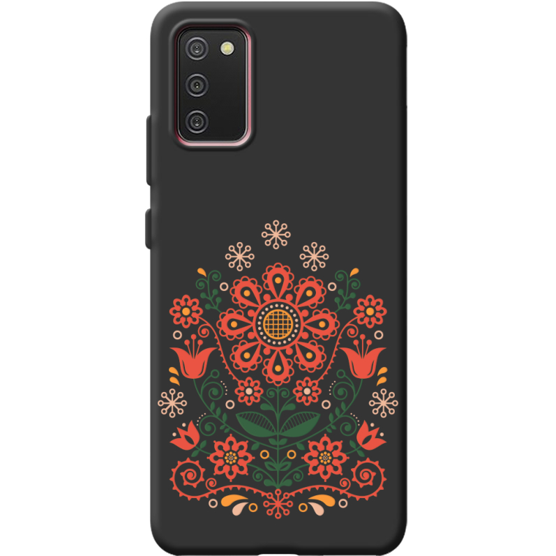 Черный чехол BoxFace Samsung A025 Galaxy A02S Ukrainian Ornament