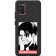 Черный чехол BoxFace Samsung A025 Galaxy A02S Attack On Titan - Ackerman