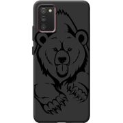 Черный чехол BoxFace Samsung A025 Galaxy A02S Grizzly Bear