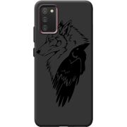 Черный чехол BoxFace Samsung A025 Galaxy A02S Wolf and Raven