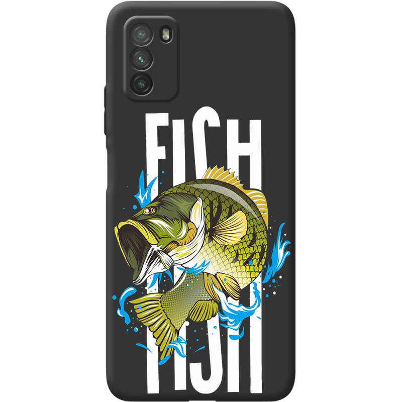 Черный чехол BoxFace Poco M3 Fish