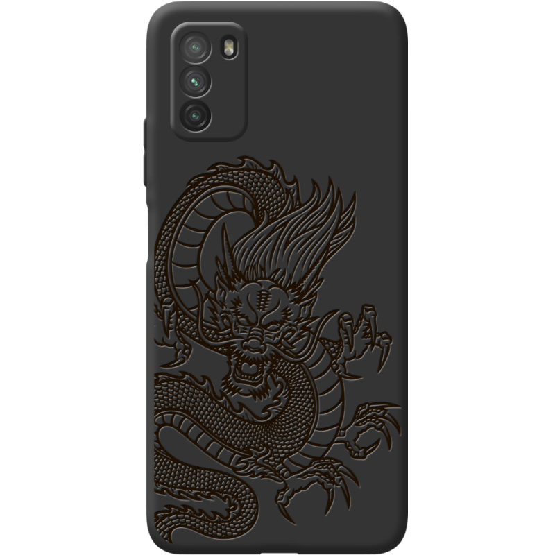 Черный чехол BoxFace Poco M3 Chinese Dragon