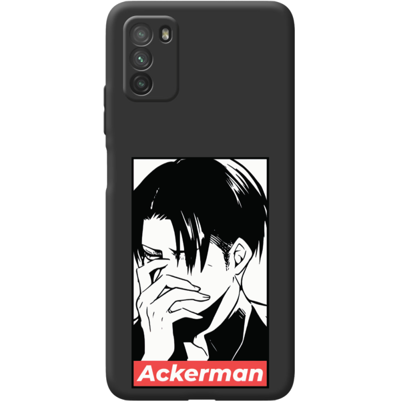 Черный чехол BoxFace Poco M3 Attack On Titan - Ackerman