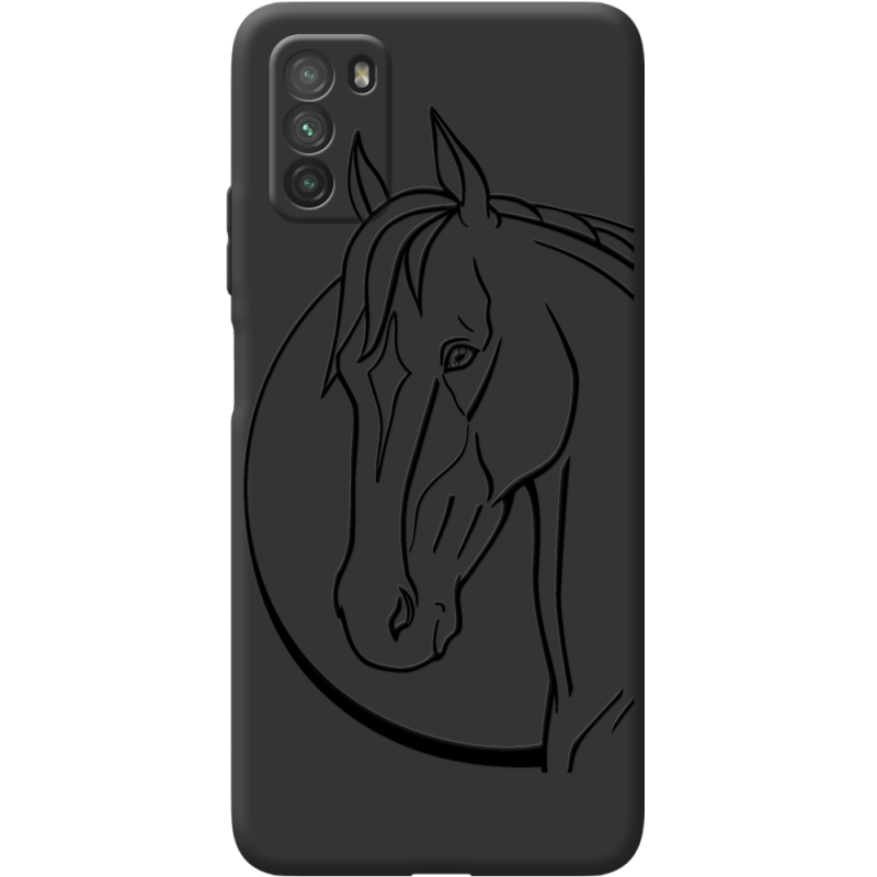 Черный чехол BoxFace Poco M3 Horse