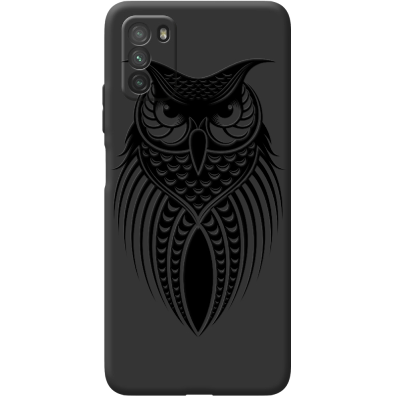 Черный чехол BoxFace Poco M3 Owl