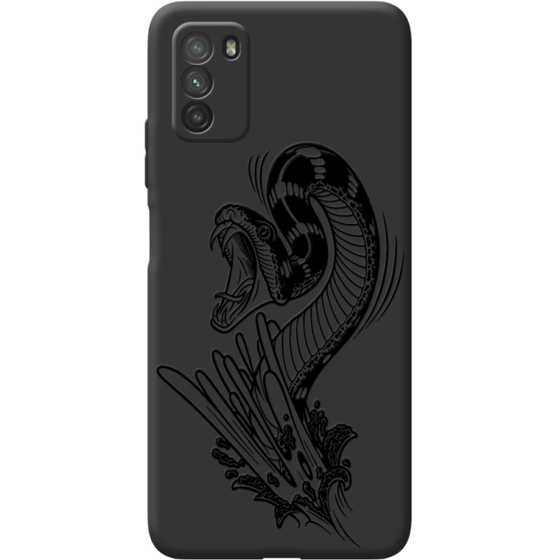 Черный чехол BoxFace Poco M3 Snake