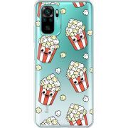 Прозрачный чехол BoxFace Xiaomi Redmi Note 10/ Note 10S с 3D-глазками Popcorn