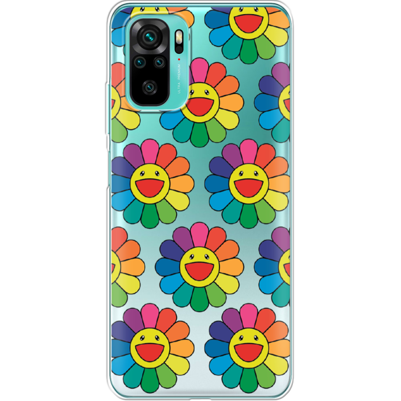 Прозрачный чехол BoxFace Xiaomi Redmi Note 10/ Note 10S Hippie Flowers