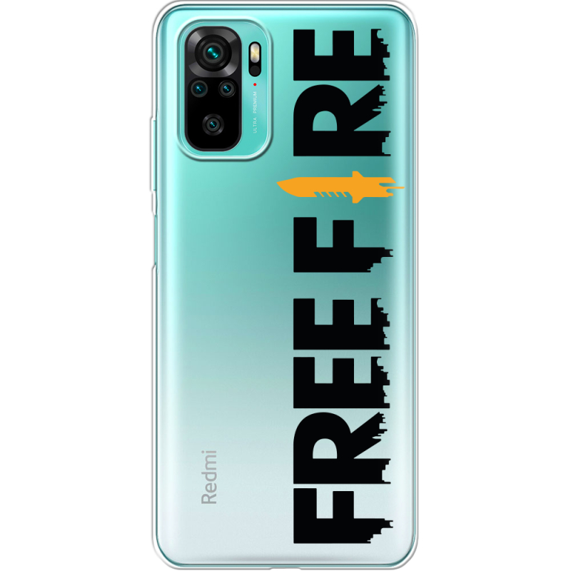 Прозрачный чехол BoxFace Xiaomi Redmi Note 10/ Note 10S Free Fire Black Logo