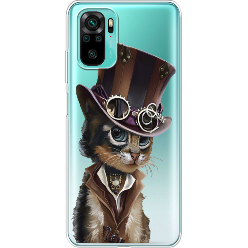 Прозрачный чехол BoxFace Xiaomi Redmi Note 10/ Note 10S Steampunk Cat