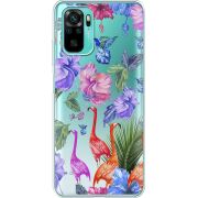 Прозрачный чехол BoxFace Xiaomi Redmi Note 10/ Note 10S Flamingo