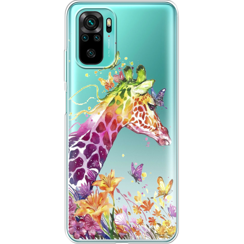 Прозрачный чехол BoxFace Xiaomi Redmi Note 10/ Note 10S Colorful Giraffe