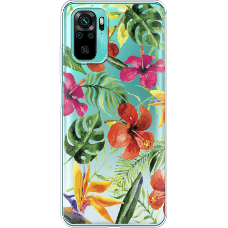 Прозрачный чехол BoxFace Xiaomi Redmi Note 10/ Note 10S Tropical Flowers