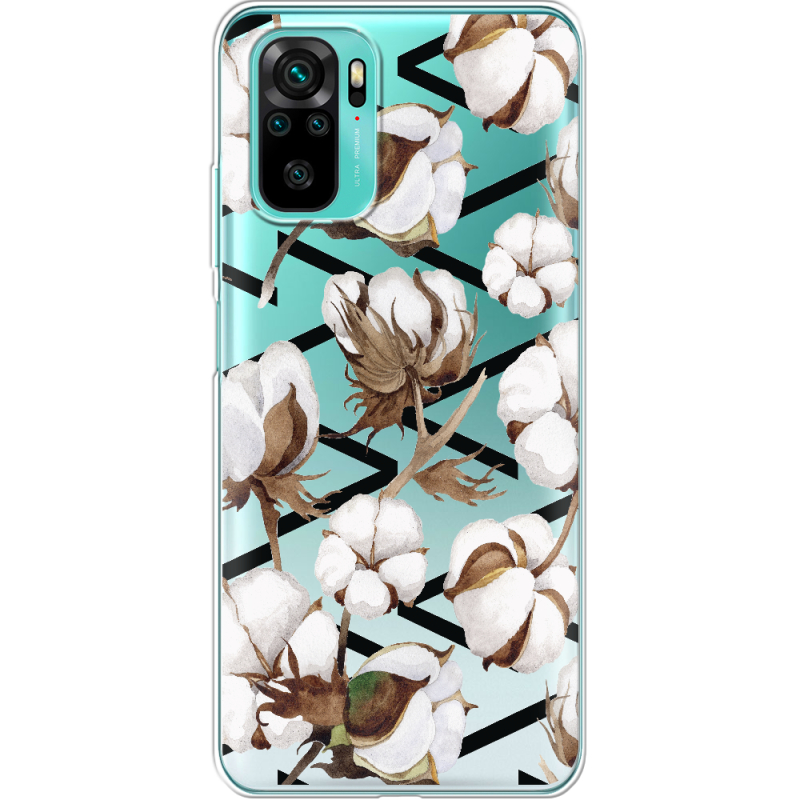 Прозрачный чехол BoxFace Xiaomi Redmi Note 10/ Note 10S Cotton flowers