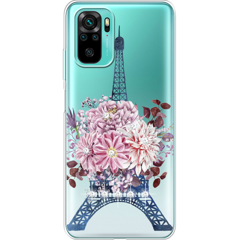 Чехол со стразами Xiaomi Redmi Note 10/ Note 10S Eiffel Tower