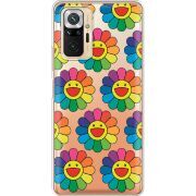 Прозрачный чехол BoxFace Xiaomi Redmi Note 10 Pro Hippie Flowers