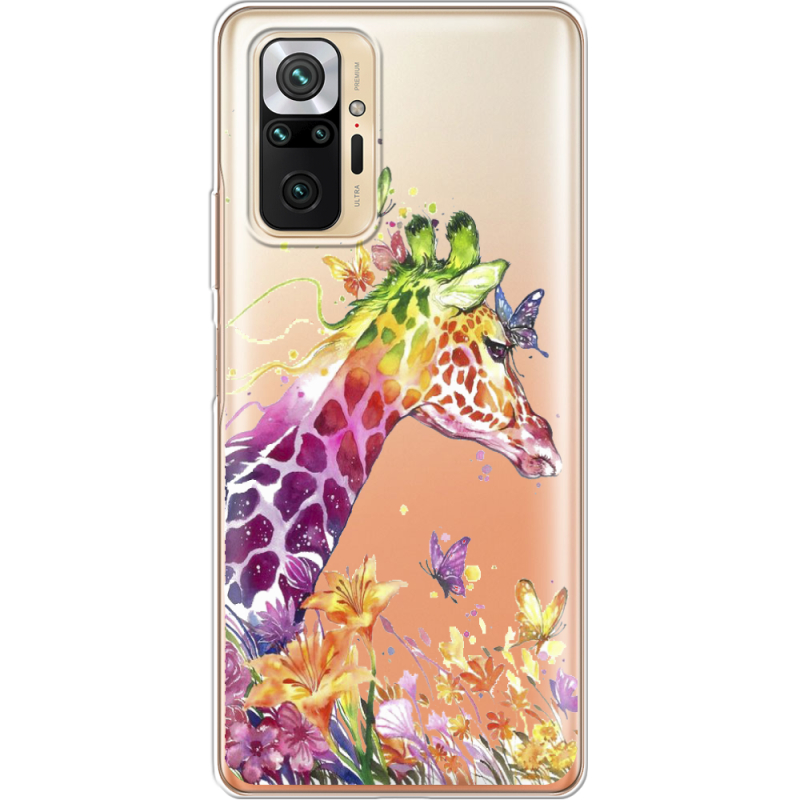 Прозрачный чехол BoxFace Xiaomi Redmi Note 10 Pro Colorful Giraffe