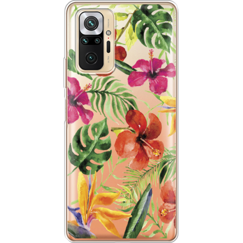 Прозрачный чехол BoxFace Xiaomi Redmi Note 10 Pro Tropical Flowers