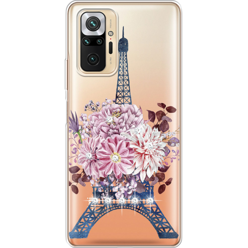 Чехол со стразами Xiaomi Redmi Note 10 Pro Eiffel Tower