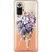 Чехол со стразами Xiaomi Redmi Note 10 Pro Ice Cream Flowers