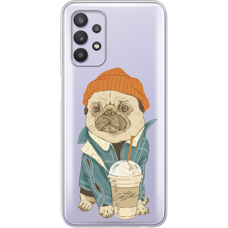 Прозрачный чехол BoxFace Samsung A725 Galaxy A72 Dog Coffeeman