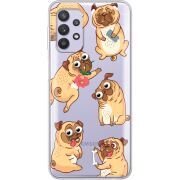 Прозрачный чехол BoxFace Samsung A525 Galaxy A52 с 3D-глазками Pug