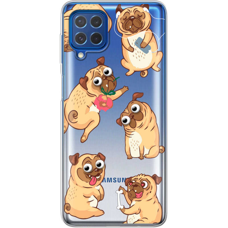 Прозрачный чехол BoxFace Samsung M625F Galaxy M62 с 3D-глазками Pug