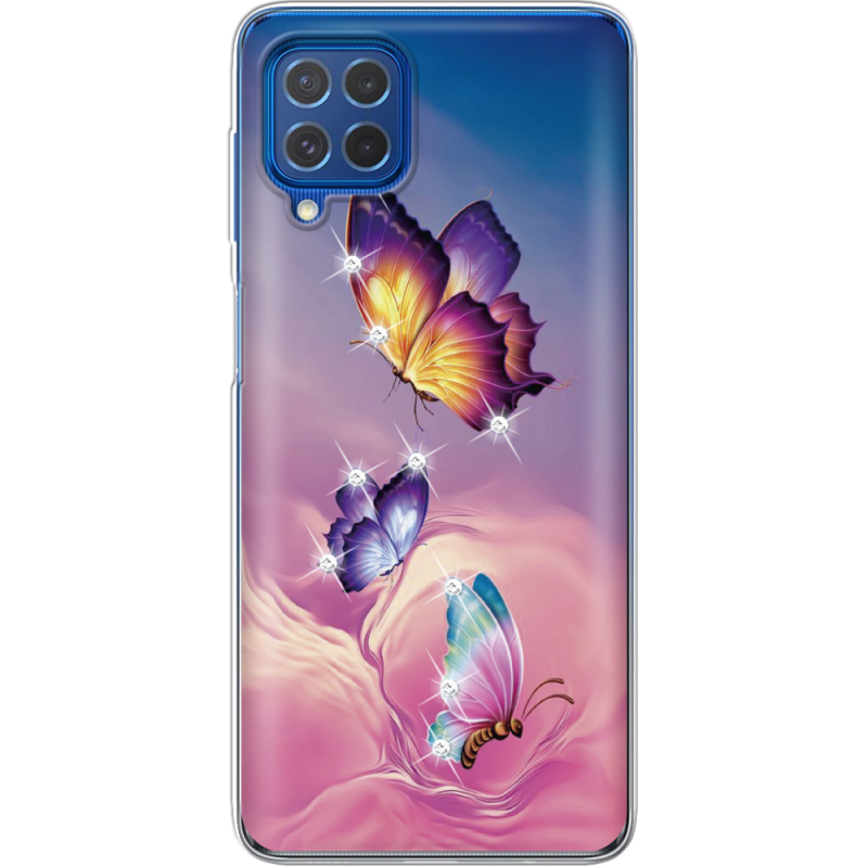 Чехол со стразами Samsung M625F Galaxy M62 Butterflies