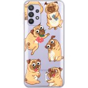 Прозрачный чехол BoxFace Samsung A325 Galaxy A32 с 3D-глазками Pug