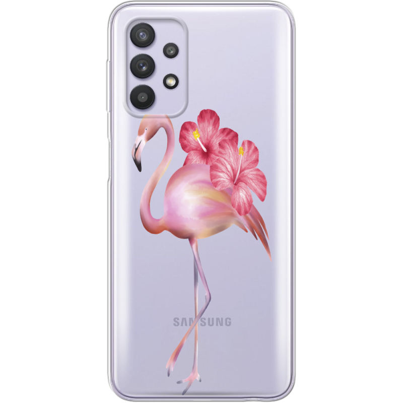 Прозрачный чехол BoxFace Samsung A325 Galaxy A32 Floral Flamingo