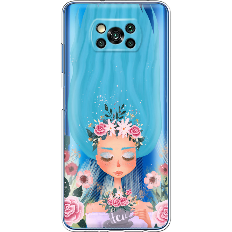 Прозрачный чехол BoxFace Xiaomi Poco X3 Pro Blue Hair