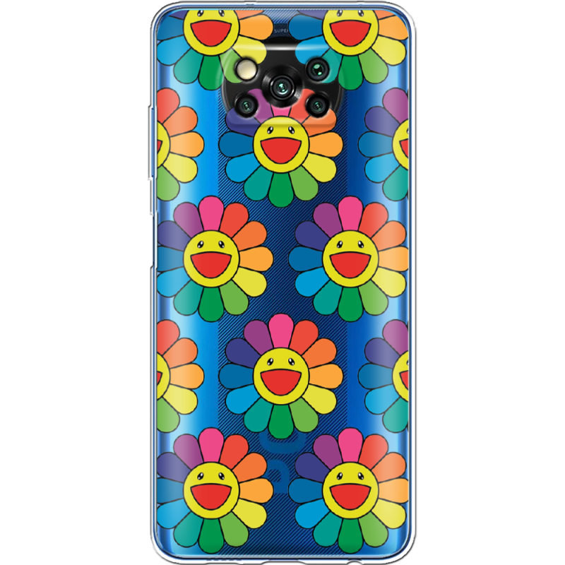 Прозрачный чехол BoxFace Xiaomi Poco X3 Pro Hippie Flowers