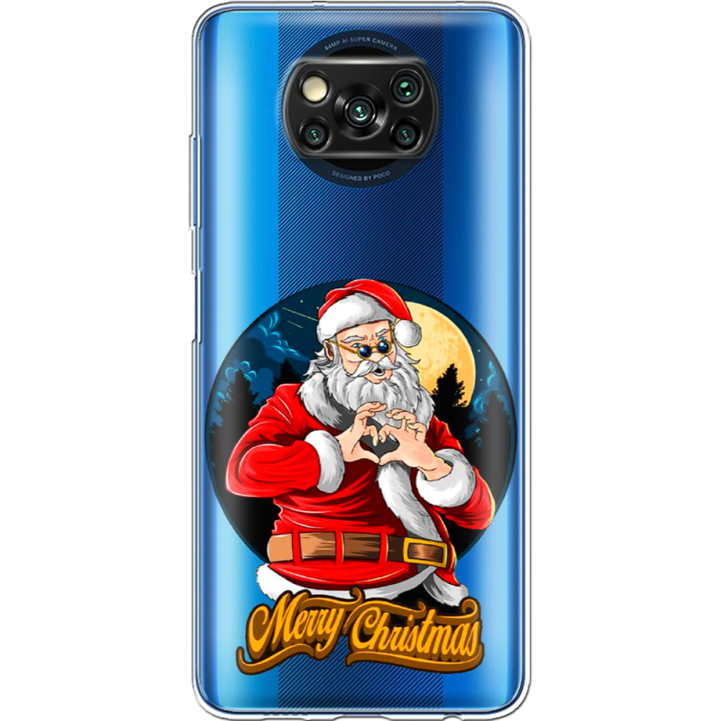 Прозрачный чехол BoxFace Xiaomi Poco X3 Pro Cool Santa