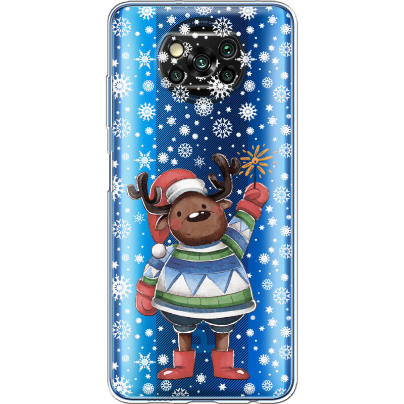 Прозрачный чехол BoxFace Xiaomi Poco X3 Pro Christmas Deer with Snow