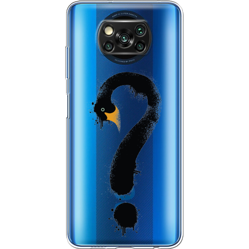 Прозрачный чехол BoxFace Xiaomi Poco X3 Pro Swan question
