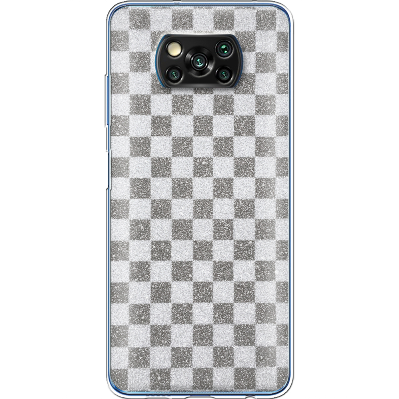 Чехол с блёстками Xiaomi Poco X3 Pro Шахматы