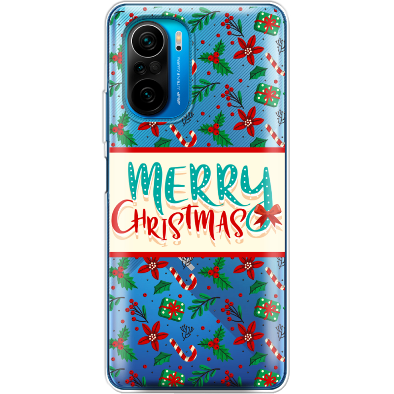 Прозрачный чехол BoxFace Poco F3 Vintage Christmas Pattern