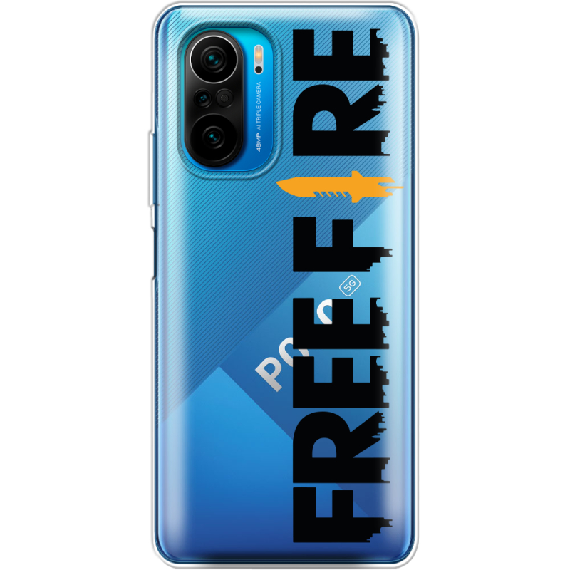 Прозрачный чехол BoxFace Poco F3 Free Fire Black Logo