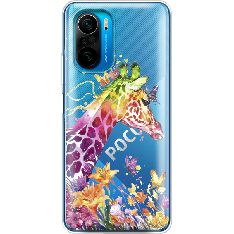 Прозрачный чехол BoxFace Poco F3 Colorful Giraffe