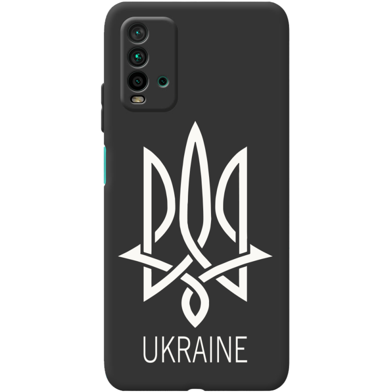 Черный чехол BoxFace Xiaomi Redmi 9T Тризуб монограмма ukraine
