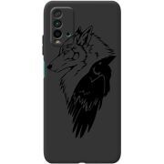 Черный чехол BoxFace Xiaomi Redmi 9T Wolf and Raven