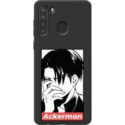 Черный чехол BoxFace Samsung A215 Galaxy A21 Attack On Titan - Ackerman