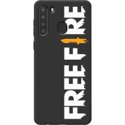 Черный чехол BoxFace Samsung A215 Galaxy A21 Free Fire White Logo