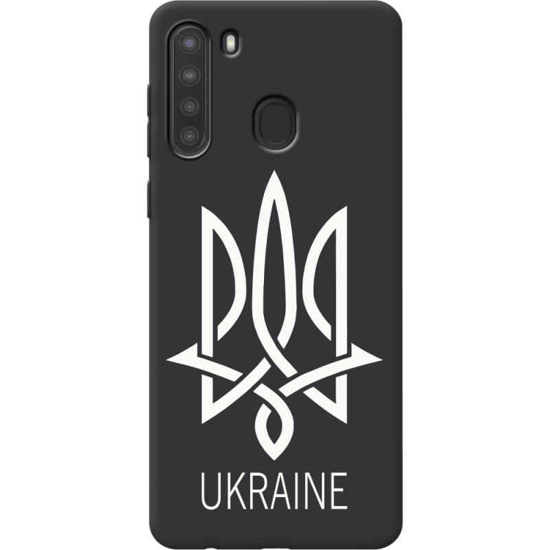 Черный чехол BoxFace Samsung A215 Galaxy A21 Тризуб монограмма ukraine