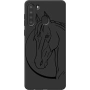 Черный чехол BoxFace Samsung A215 Galaxy A21 Horse