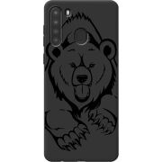 Черный чехол BoxFace Samsung A215 Galaxy A21 Grizzly Bear