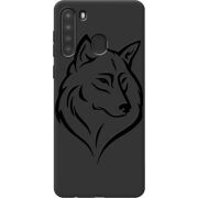 Черный чехол BoxFace Samsung A215 Galaxy A21 Wolf