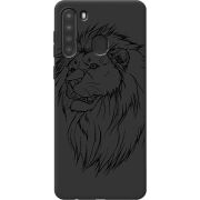 Черный чехол BoxFace Samsung A215 Galaxy A21 Lion