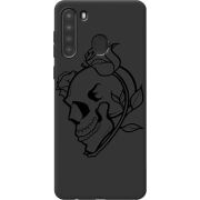 Черный чехол BoxFace Samsung A215 Galaxy A21 Skull and Roses