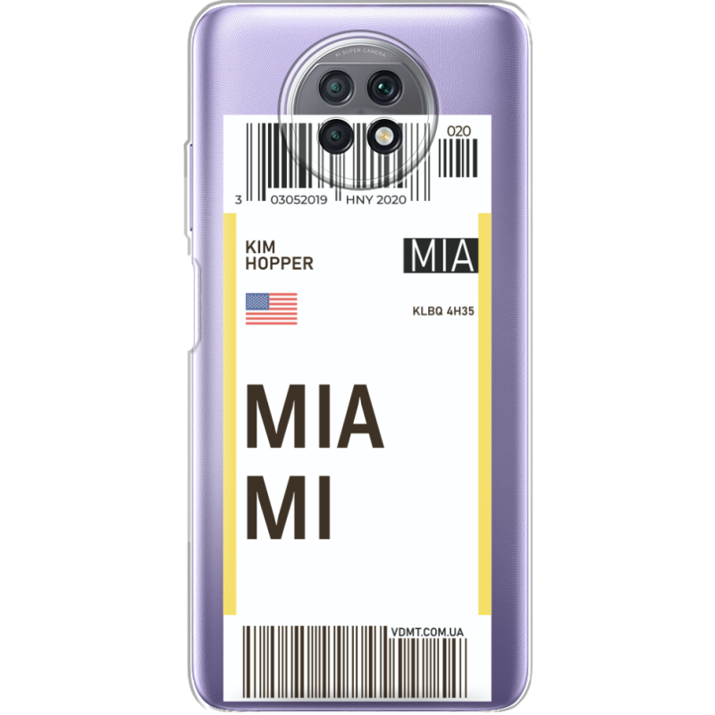 Прозрачный чехол BoxFace Xiaomi Redmi Note 9T Ticket Miami